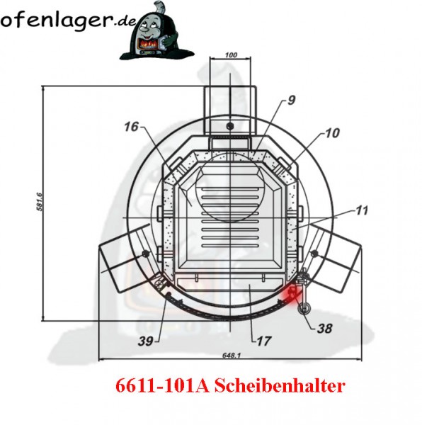 6611-101A Scheibenhalter 4 Stück