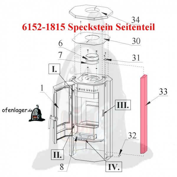 6152-1815 Speckstein / 1 Stück