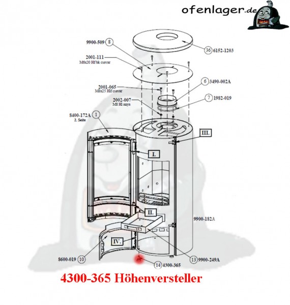 4300-365 Höhenversteller