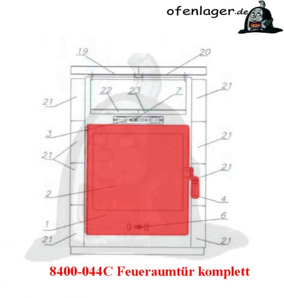 8400-044C Feuerraumtür komplett