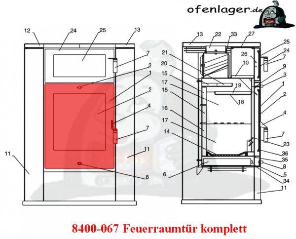 8400-067 Feuerraumtür komplett