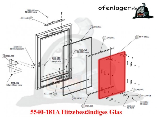 5540-181A Hitzebeständiges Glas