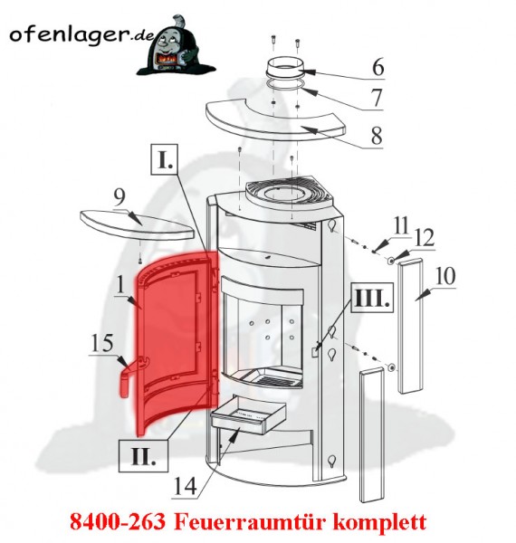 8400-263 Feuerraumtür komplett