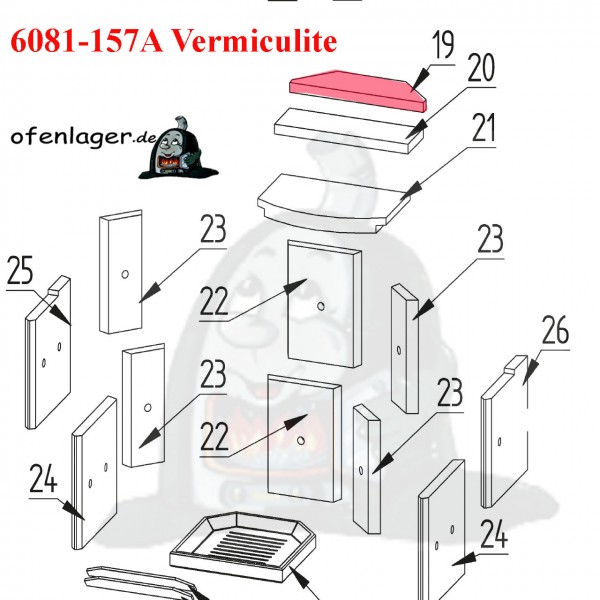 6081-157A Vermiculite Brennraum