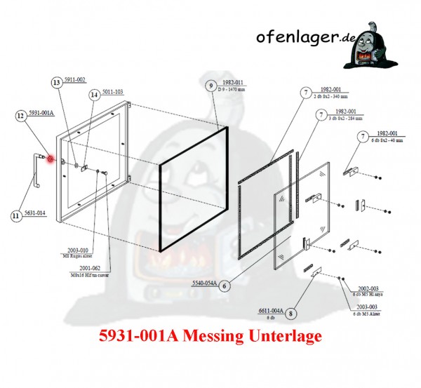 5931-001A Messing Unterlage