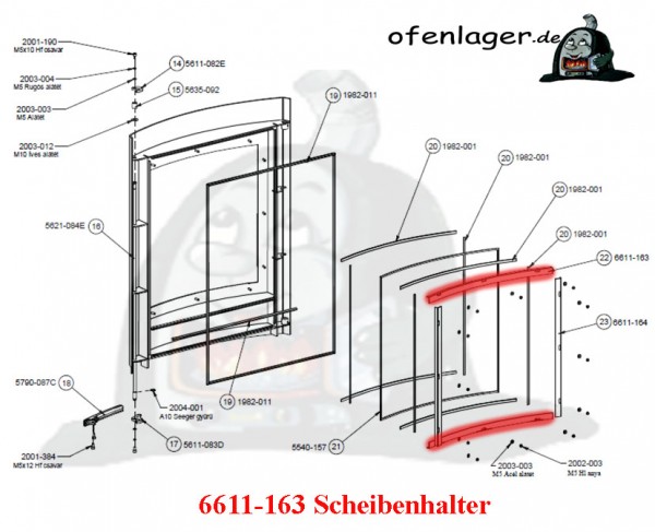 6611-163 Scheibenhalter 4 Stück