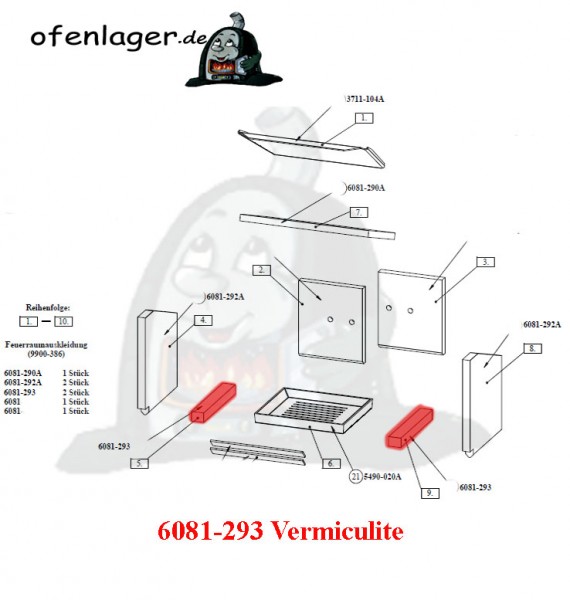 6081-293 Vermiculite / 1 Stück