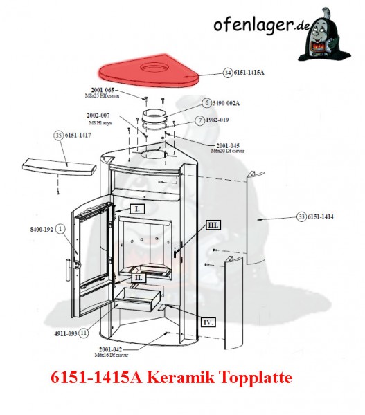 6151-1415A Keramik Topplatte