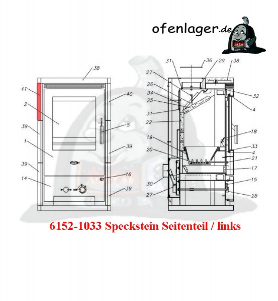 6152-1033 Speckstein / Seite oben links