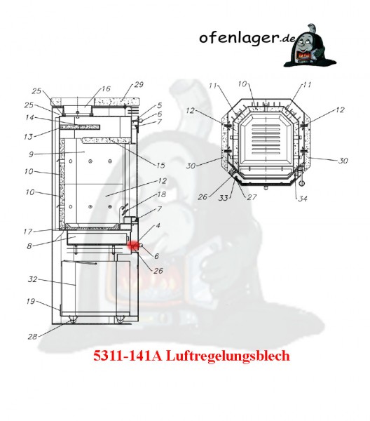 5311-141A Luftregelungsblech