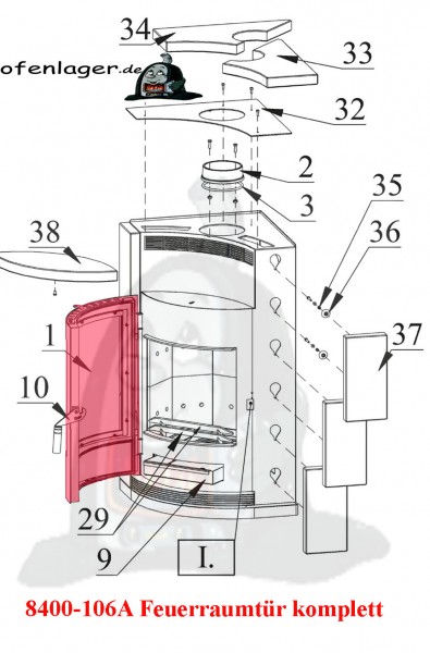 8400-106A Feuerraumtür komplett