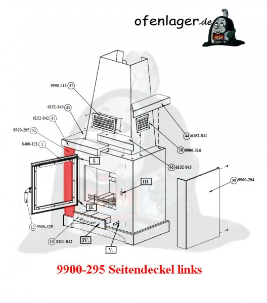 9900-295 Seitendeckel links