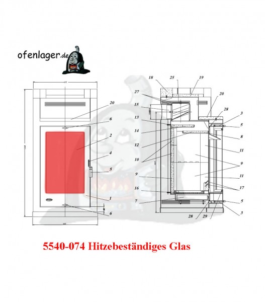 5540-074 Hitzebeständiges Glas