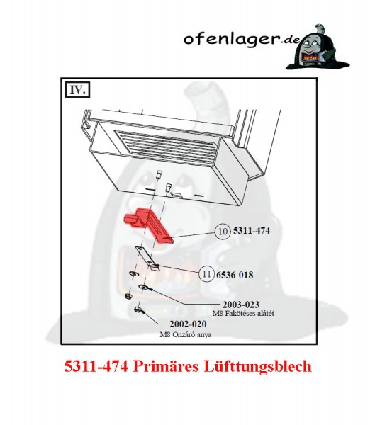 5311-474 Primär Luftregelungsblech