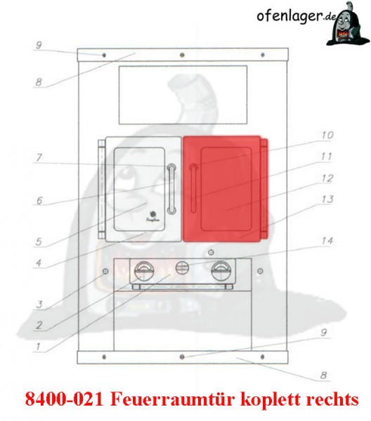 8400-021 Feuerraumtür rechts