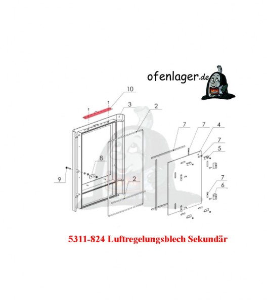 5311-824 Luftregelungsblech sekundär