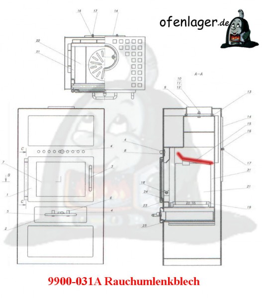 9900-031A Rauchumlenkblech