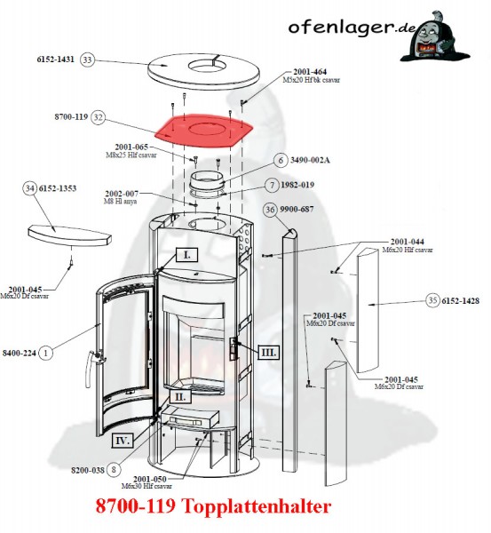 8700-119 Topplattenhalter