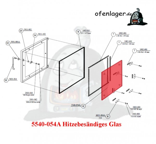 5540-054A Hitzebeständiges Glas