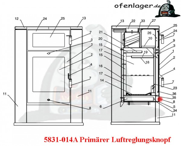 5831-014A Primärer Luftreglungsknopf