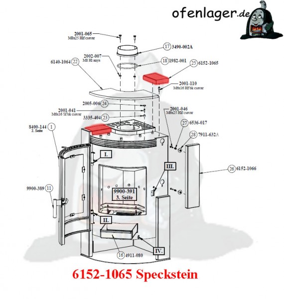 6152-1065 Specksteindeckel / 1 Stück