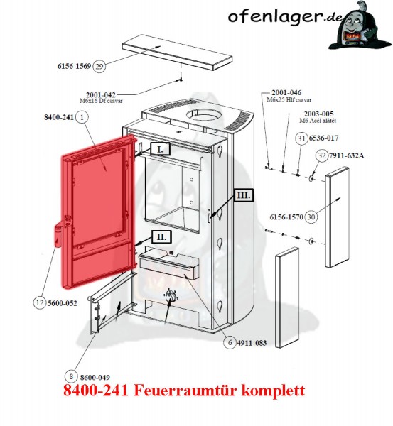 8400-241 Feuerraumtür Komplett