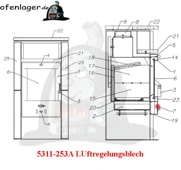 5311-253A Luftregelungsblech