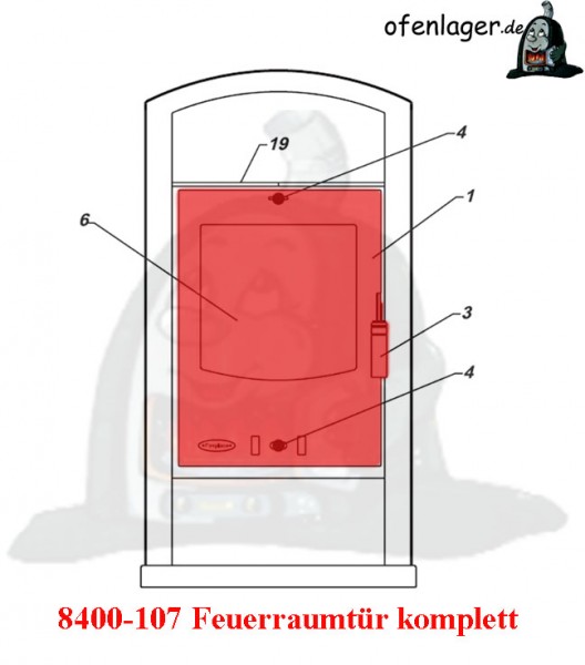 8400-107 Feuerraumtür komplett