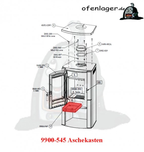 9900-545 Aschekasten