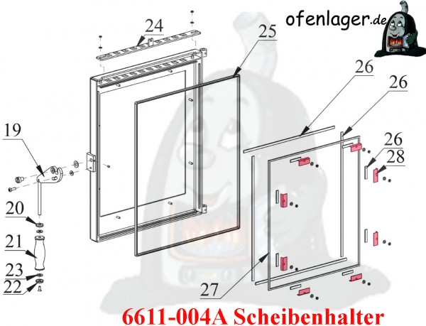 6611-004A Scheibenhalter 4 Stück