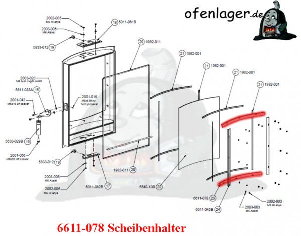 6611-078 Scheibenhalter 4 Stück