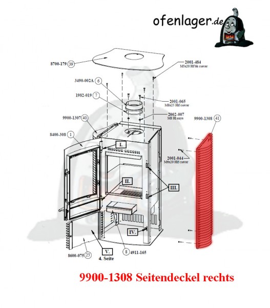 9900-1308 Seitendeckel rechts