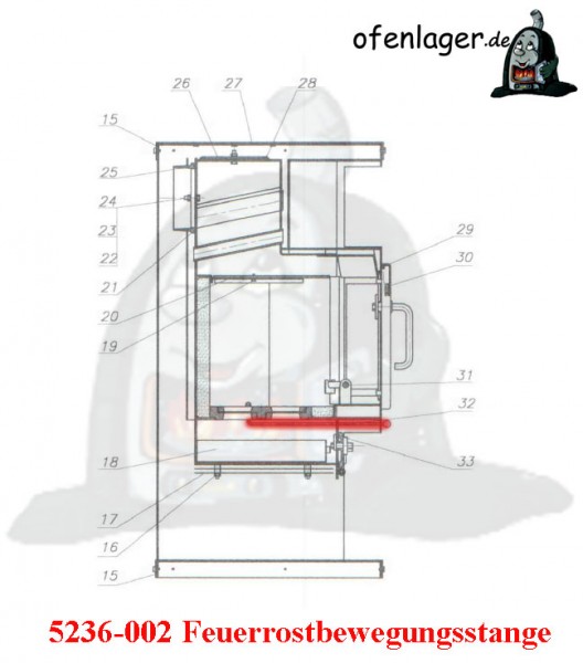 5236-002 Feuerrostbewegungsstange
