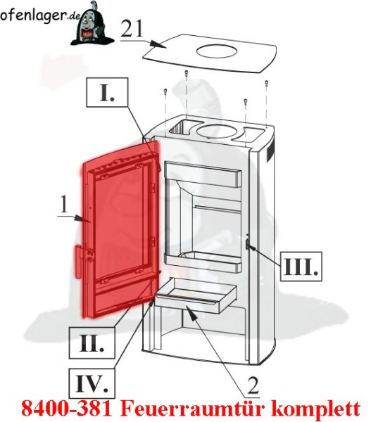 8400-381 Feuerraumtür komplett