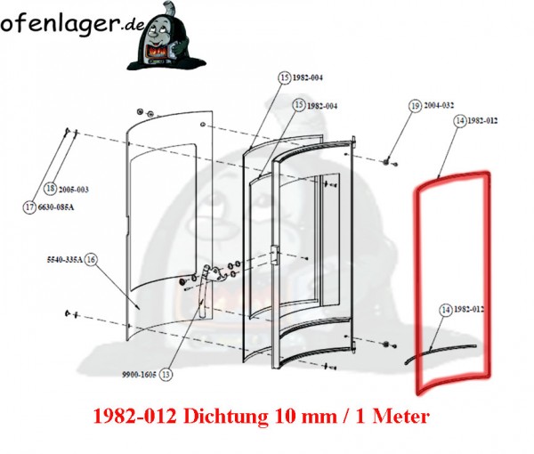 1982-012 Dichtung 10 mm / 1 Meter