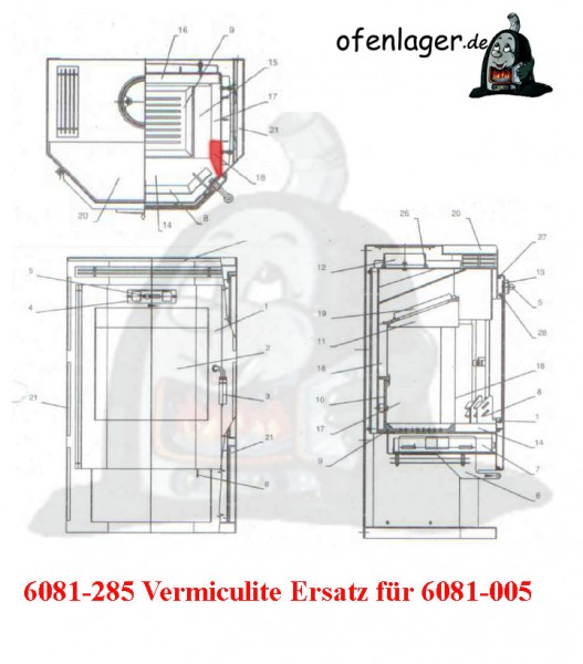 6081-285 Vermiculite-Ersatz für 6081-005