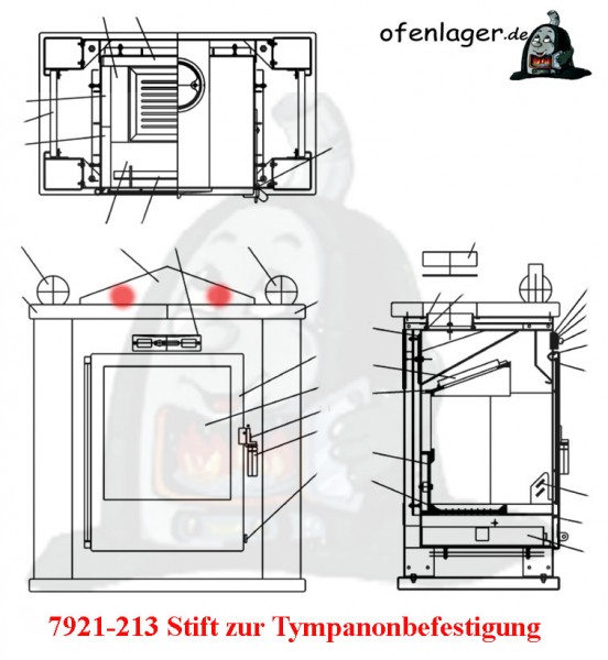 7921-213 Stift zur Tympanonbefestigung / 1 Stück