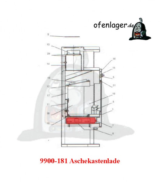 9900-181 Aschekastenlade