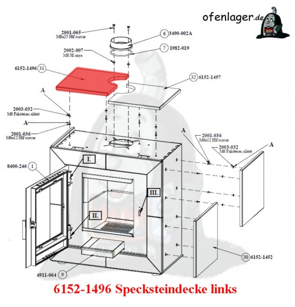 6152-1496 Specksteindecke links