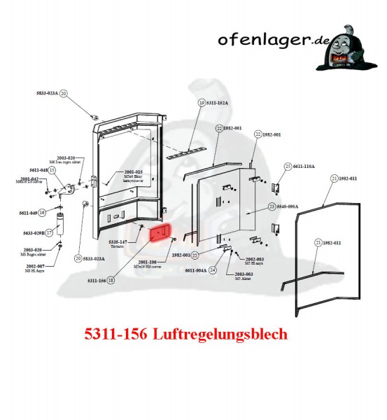 5311-156 Luftregelungsblech