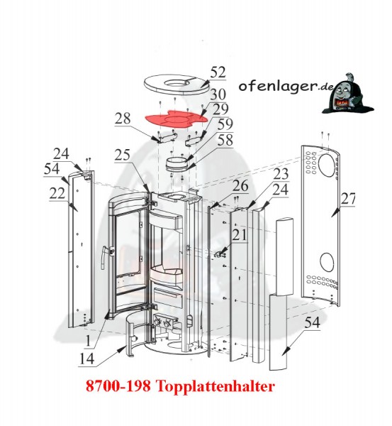 8700-198 Topplattenhalter