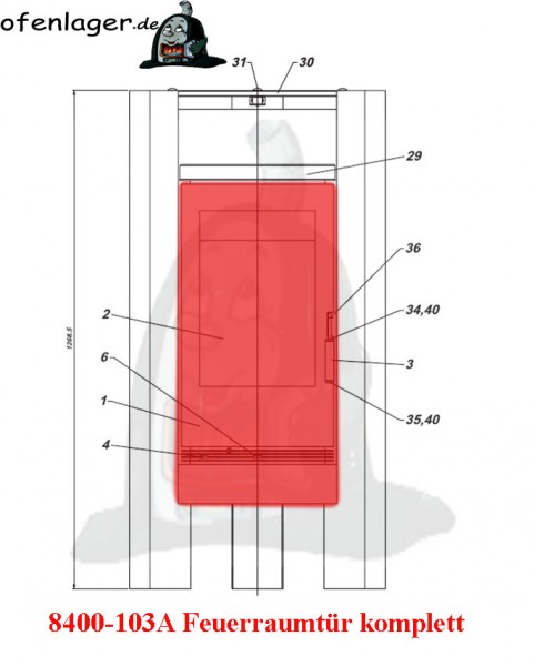 8400-103A Feuerraumtür komplett