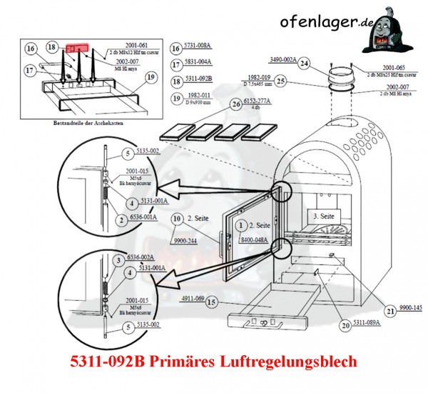 5311-092B Primäres Luftregelungsblech