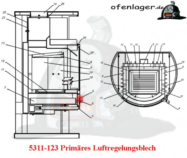 5311-123A Primär Luftreglungsblech