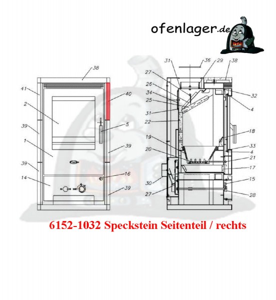 6152-1032 Speckstein / Seite oben rechts