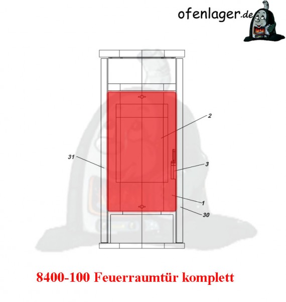 8400-100A Feuerraumtür komplett