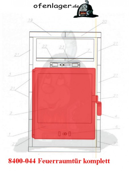 8400-044 Feuerraumtür komplett