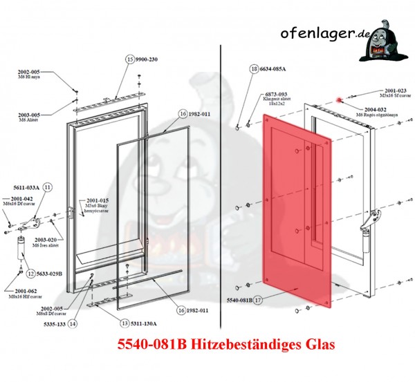 5540-081B Hitzebeständiges Glas