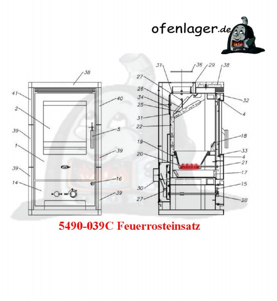 5490-039C Feuerrosteinsatz