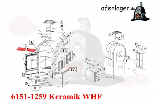 6151-1259 Keramik / 1 Stück